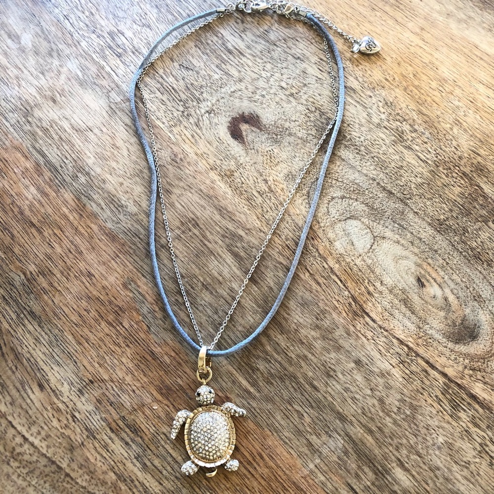 Betsey Johnson rhinestone sea turtle necklace